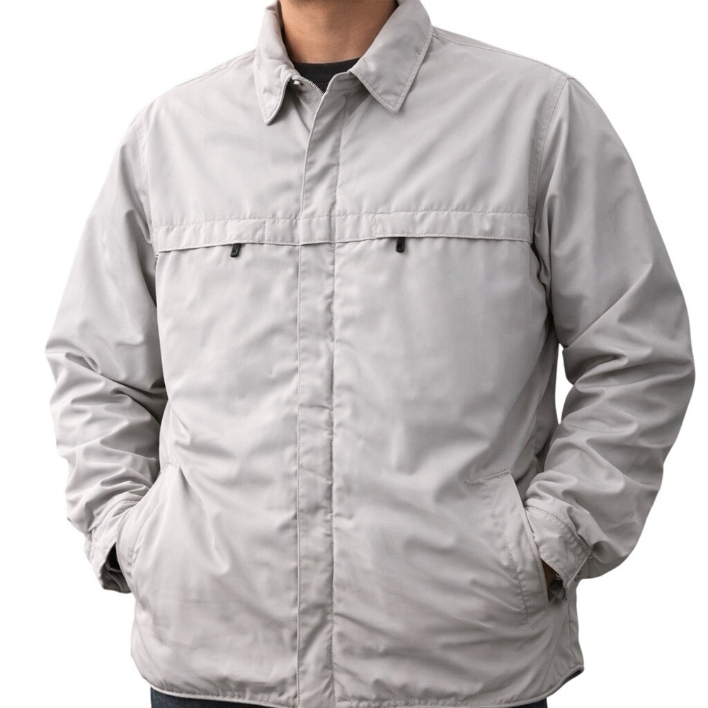 Zegna Sport Lightweight Jacket Mens XL Beige Full Zip Casual Spring Coat